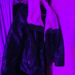 Fur lined Leather Jacket